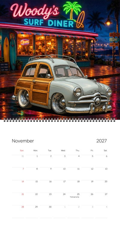 2027 Woodie Neon Calendar 1BP043-CA