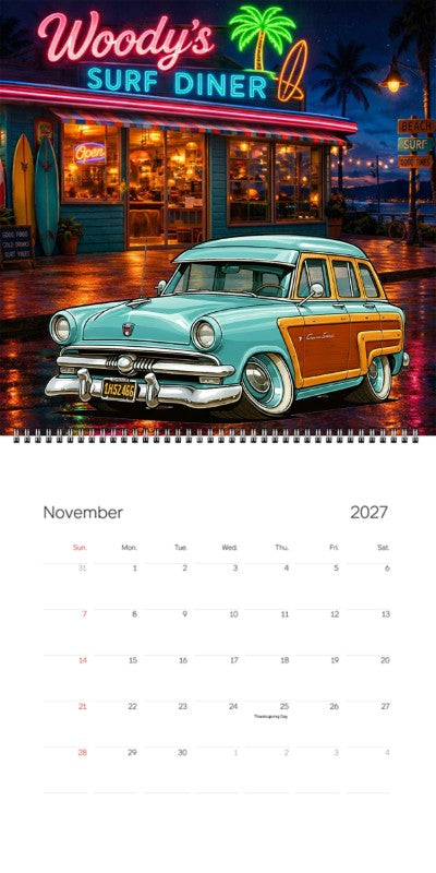 2027 Woodie Neon Calendar 1H52466-CA