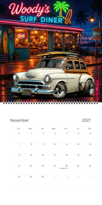 2027 Woodie Neon Calendar 1K71963-CA