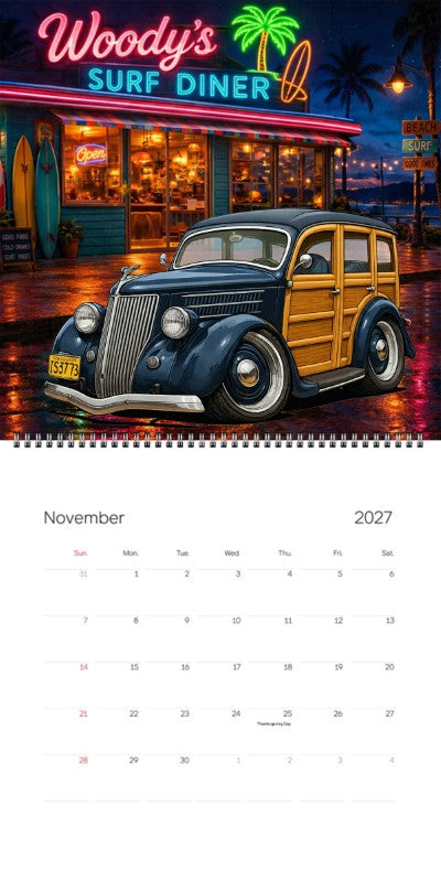 2027 Woodie Neon Calendar 1S3773-CA