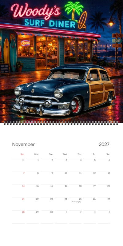 2027 Woodie Neon Calendar 1T98073-CA