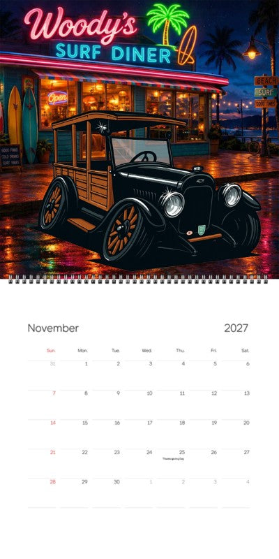 2027 Woodie Neon Calendar 200001-XX