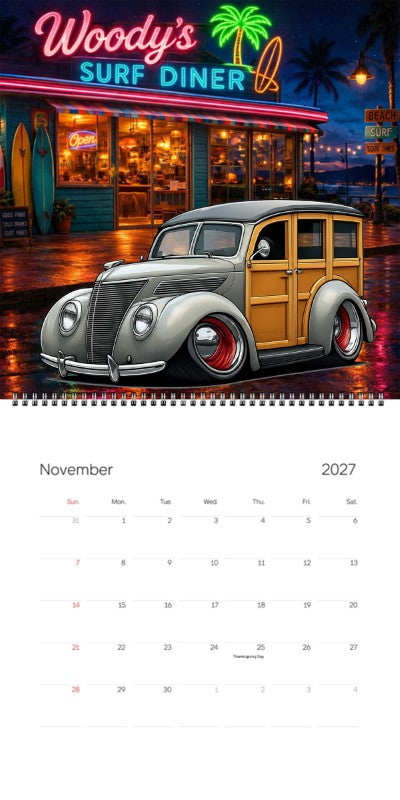 2027 Woodie Neon Calendar 200003-XX