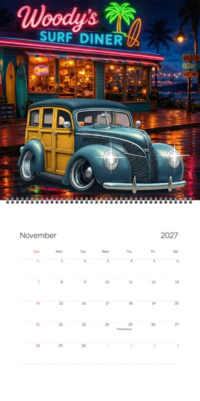 2027 Woodie Neon Calendar 200004-XX