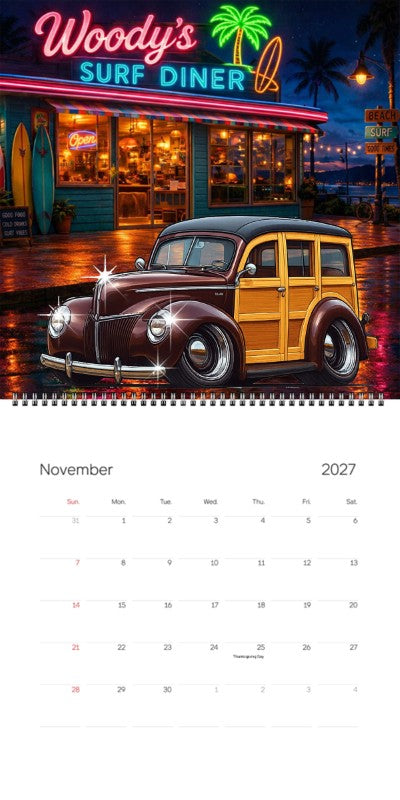 2027 Woodie Neon Calendar 200005-XX
