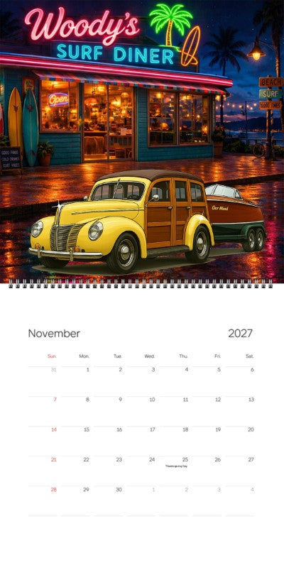 2027 Woodie Neon Calendar 200006-XX