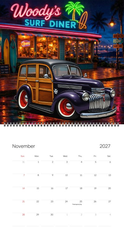 2027 Woodie Neon Calendar 200007-XX