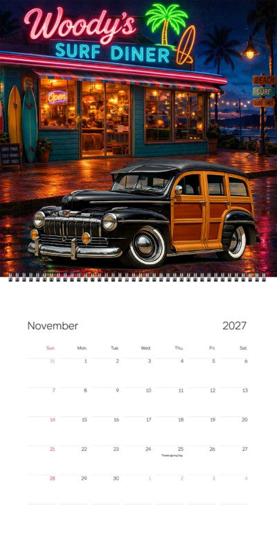 2027 Woodie Neon Calendar 200009-XX