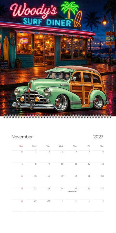 2027 Woodie Neon Calendar 200010-XX