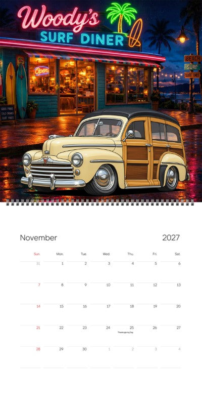 2027 Woodie Neon Calendar 200011-XX