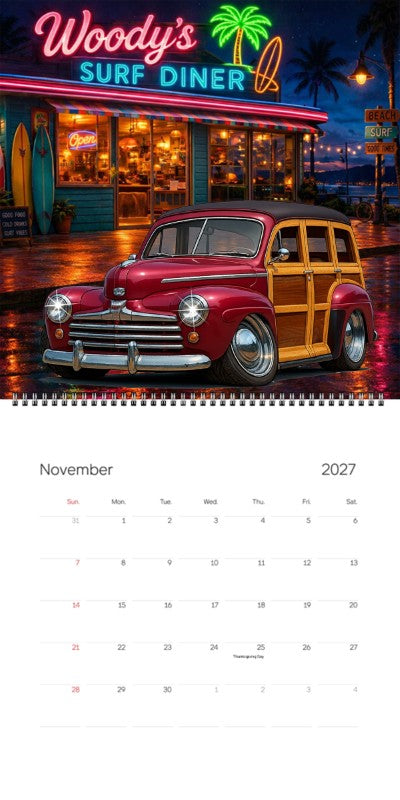 2027 Woodie Neon Calendar 200012-XX