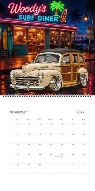 2027 Woodie Neon Calendar 200013-XX