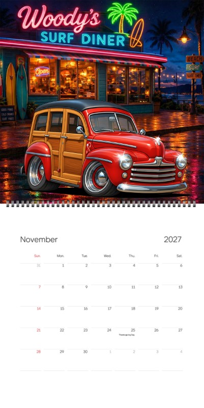 2027 Woodie Neon Calendar 200014-XX