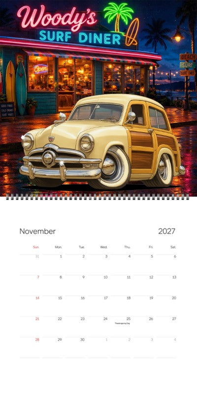 2027 Woodie Neon Calendar 200015-XX