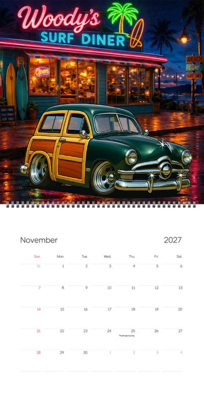 2027 Woodie Neon Calendar 200017-XX
