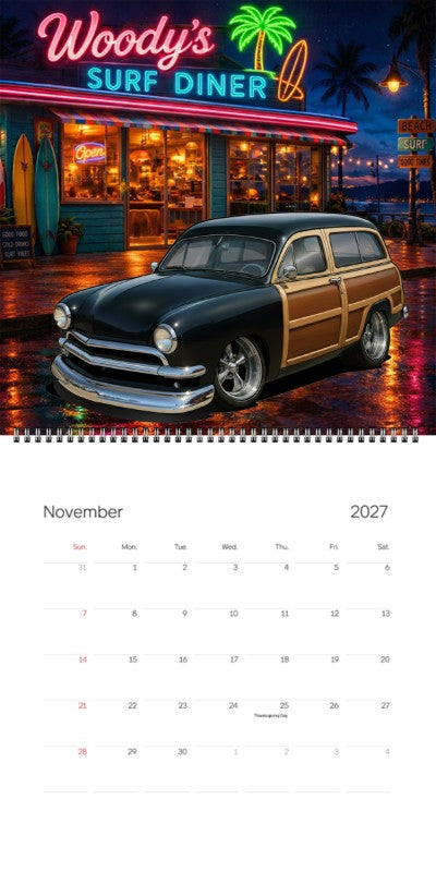 2027 Woodie Neon Calendar 200019-XX