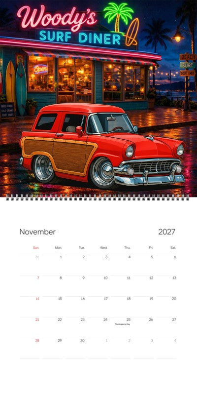 2027 Woodie Neon Calendar 200021-XX