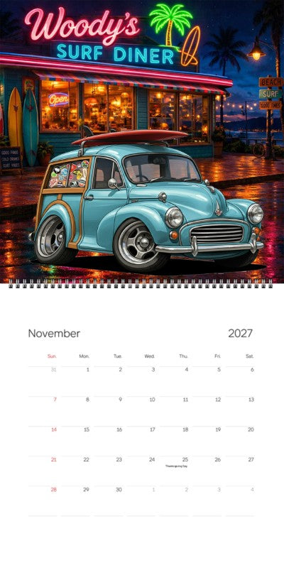 2027 Woodie Neon Calendar 200022-XX