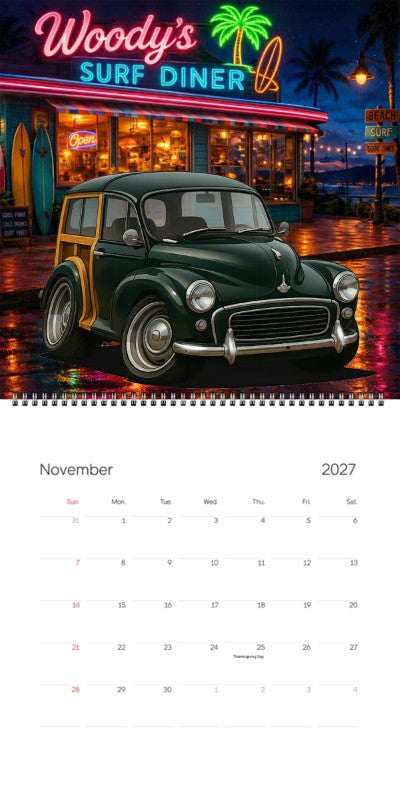 2027 Woodie Neon Calendar 200023-XX