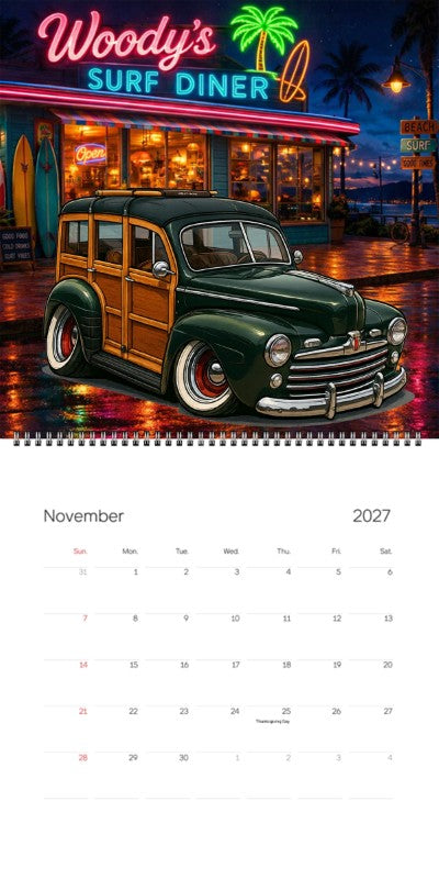2027 Woodie Neon Calendar 25R667-CA