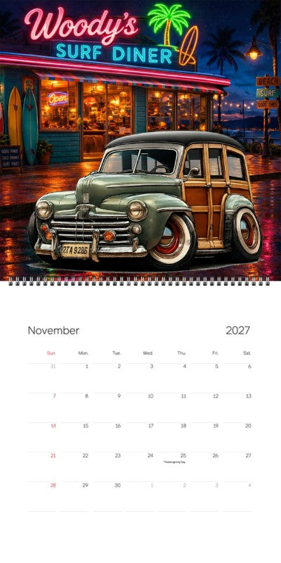 2027 Woodie Neon Calendar 27A9286-CA