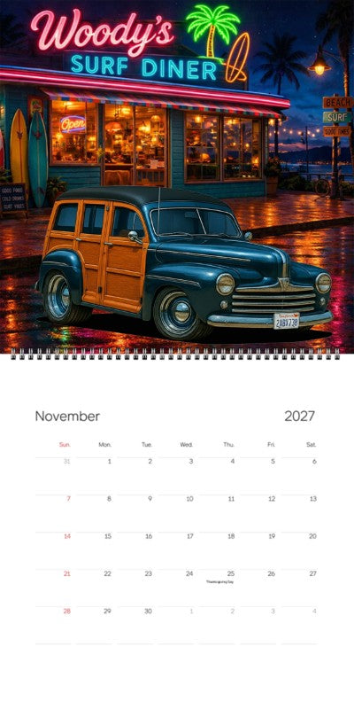 2027 Woodie Neon Calendar 2ABX738-CA