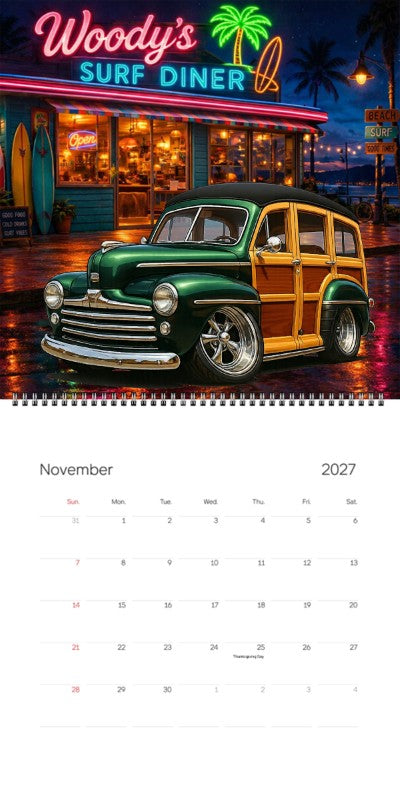 2027 Woodie Neon Calendar 2DSHORE-CA