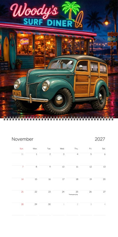 2027 Woodie Neon Calendar 2K1472-CA