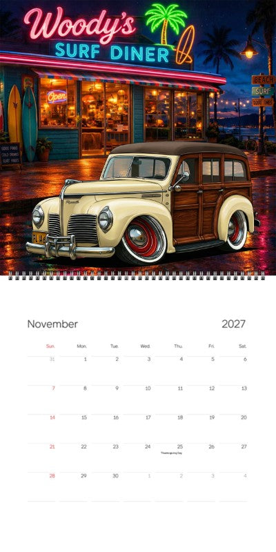 2027 Woodie Neon Calendar 2L14664-CA