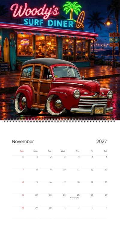 2027 Woodie Neon Calendar 2N2427-CA