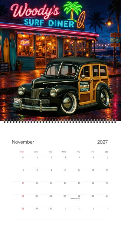 2027 Woodie Neon Calendar 2NTV291-CA