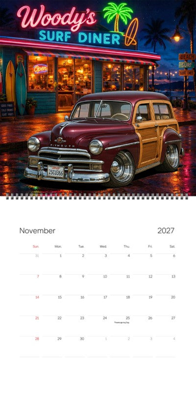 2027 Woodie Neon Calendar 2SCU366-CA
