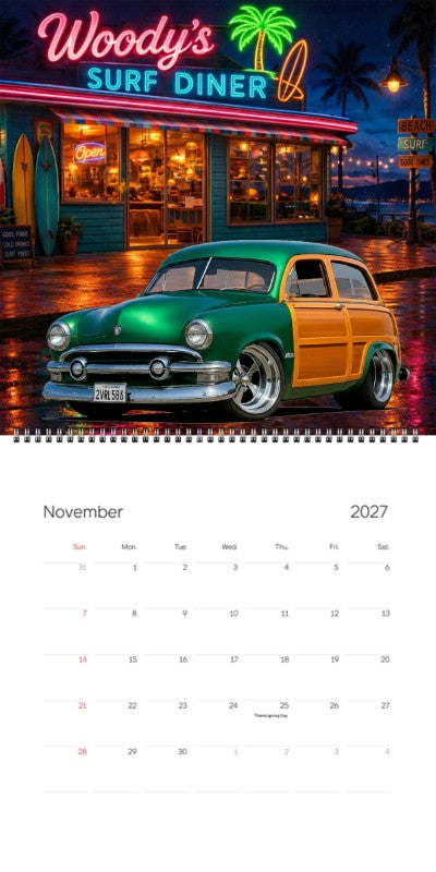 2027 Woodie Neon Calendar 2VRL586-CA