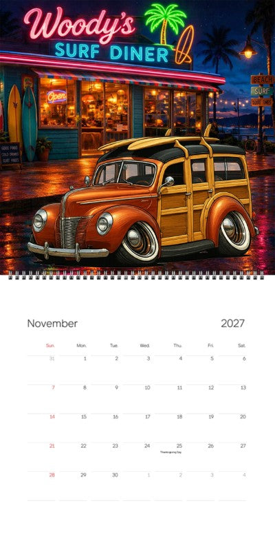 2027 Woodie Neon Calendar 38M242-CA