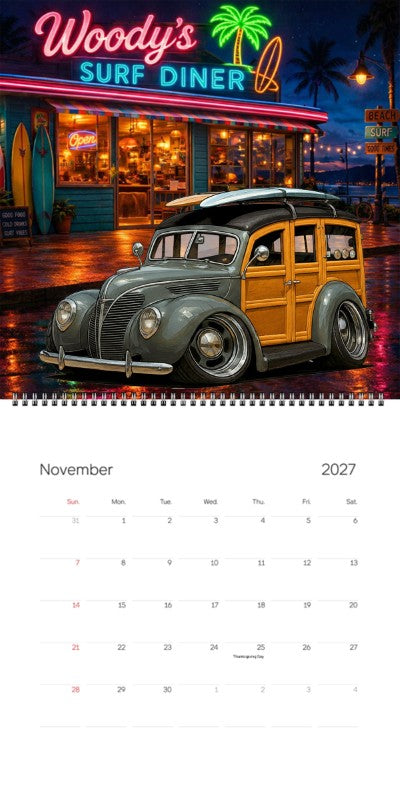 2027 Woodie Neon Calendar 3N4037-CA