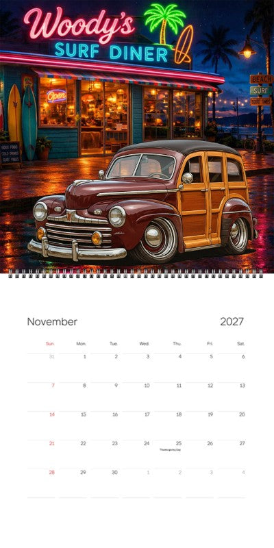 2027 Woodie Neon Calendar 3P3449-CA
