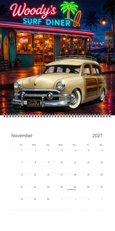 2027 Woodie Neon Calendar 3S16056-CA