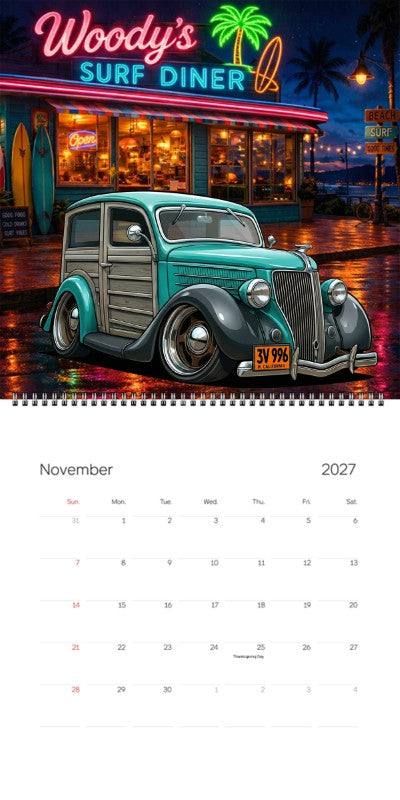 2027 Woodie Neon Calendar 3V996-CA