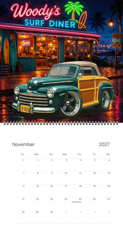 2027 Woodie Neon Calendar 3Y1050-CA