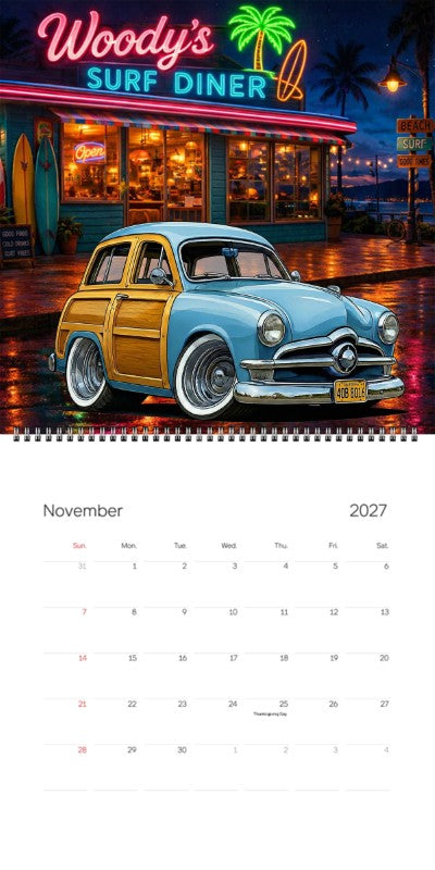 2027 Woodie Neon Calendar 40B8016-CA