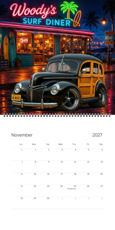 2027 Woodie Neon Calendar 40WOODI-CA