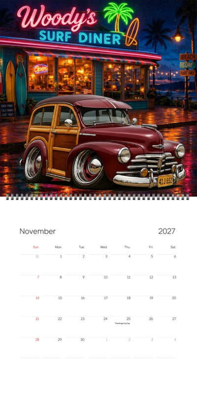 2027 Woodie Neon Calendar 41J992-CA
