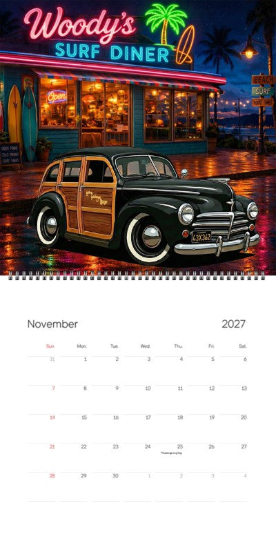 2027 Woodie Neon Calendar 43X362-CA
