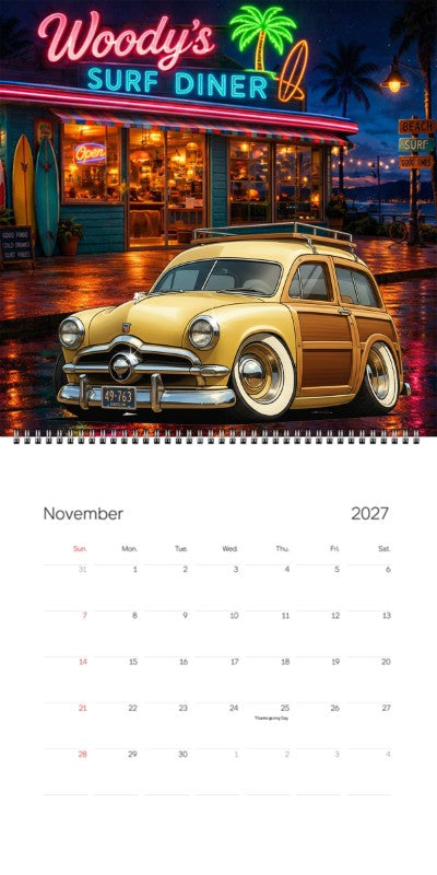 2027 Woodie Neon Calendar 49763-OR