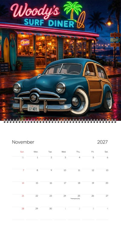 2027 Woodie Neon Calendar 49WDY-CA