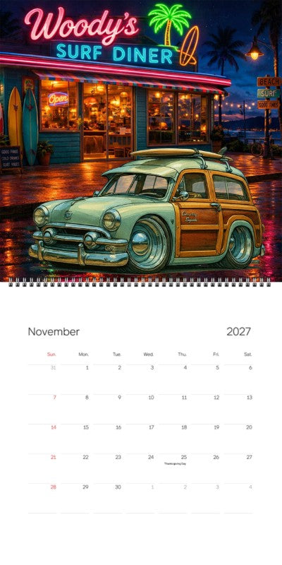 2027 Woodie Neon Calendar 4A41040-CA