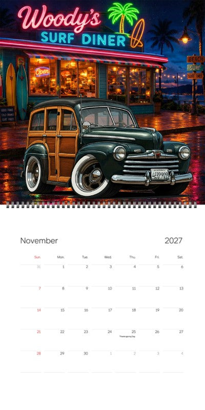 2027 Woodie Neon Calendar 4ERP909-CA