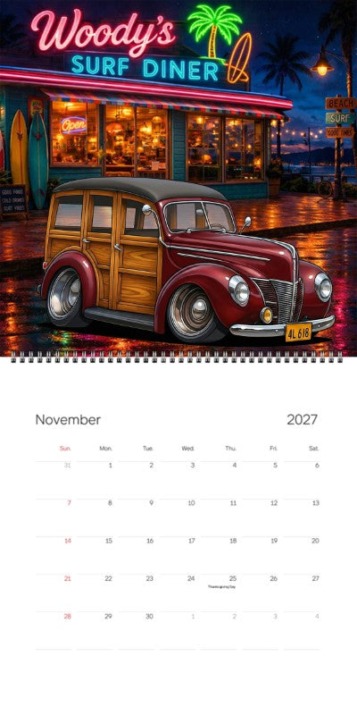 2027 Woodie Neon Calendar 4L618-CA