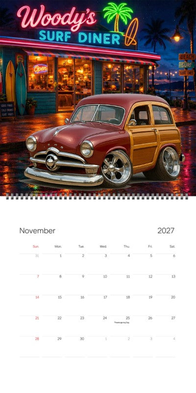 2027 Woodie Neon Calendar 4T9WOOD-CA