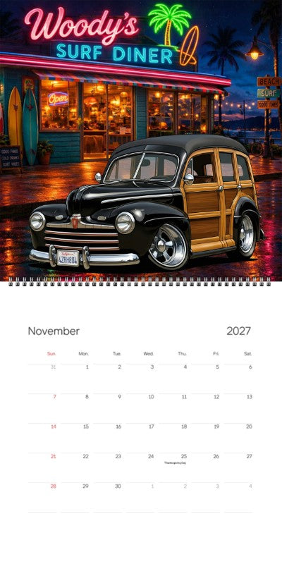 2027 Woodie Neon Calendar 4ZRH804-CA